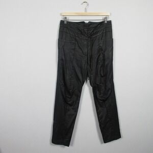 Annette Gortz Waxed Pants Women 36 US 6 Black Drawstring Pocket Zip Designer 314